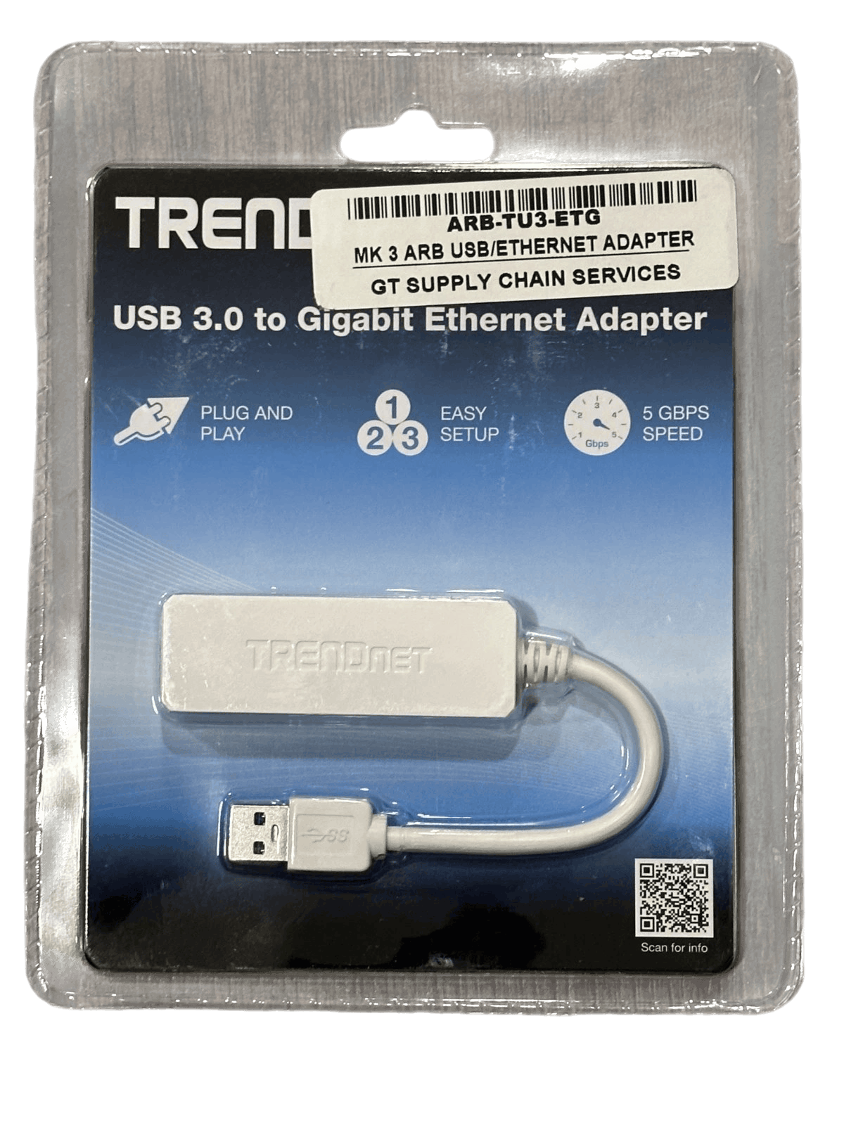 TRENDnet TU3-ETG USB 3.0 to Gigabit Ethernet Adapter White New Sealed Otarealm