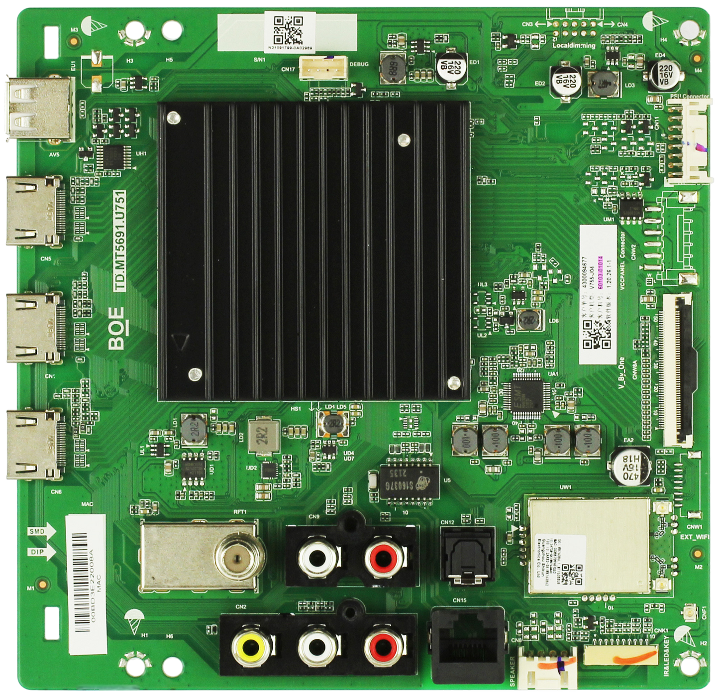 60103-01014 Vizio Main Board, TD.MT5691.U751, V755-J04 Otarealm