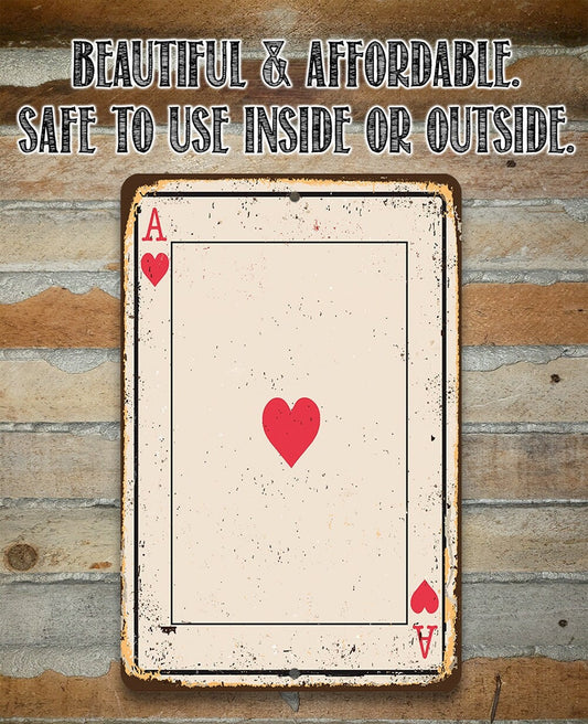 Ace of Hearts Card - Metal Sign