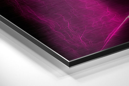Magenta Flame Bold Fighter Face Brushed Aluminum Dibond Wall Art