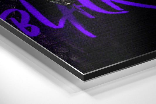 Coiled Snake Purple Graffiti Portrait Brushed Aluminum Dibond Wall Art