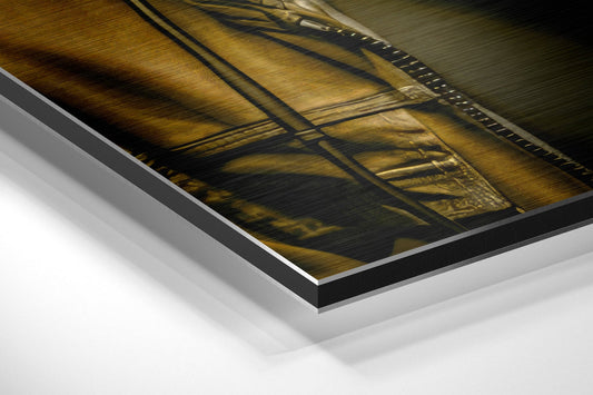 Mustard Hoodie DJ Gorilla Aluminum Brushed Aluminum Dibond Wall Art