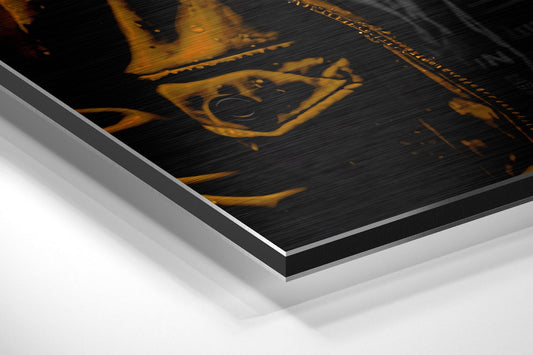 Orange Hoodie DJ Gorilla Aluminum Brushed Aluminum Dibond Wall Art