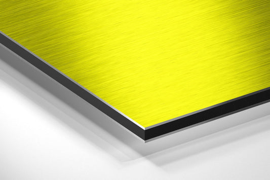 Bright Yellow Bold Keep It Simple Brushed Aluminum Dibond Wall Art