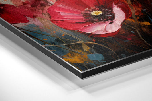 Poppies Brushed Aluminum Dibond Wall Art