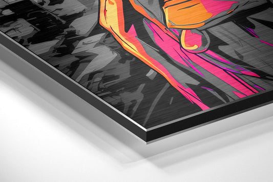Woman and the Music Brushed Aluminum Dibond Wall Art