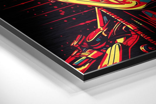 Pop Art Half Machine Cyborg Face Brushed Aluminum Dibond Wall Art