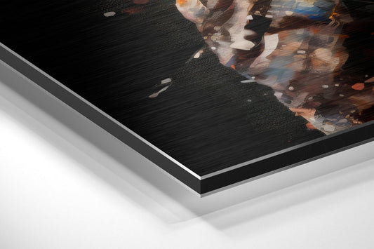 Colorful Splash Boxer in Gloves Brushed Aluminum Dibond Wall Art
