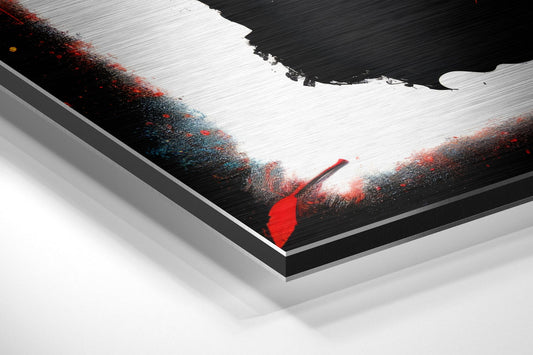 Torn Frame Border Bull Portrait Brushed Aluminum Dibond Wall Art
