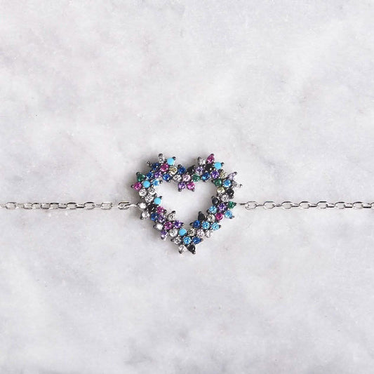 Arden Dark Colored Heart Bracelet Otarealm