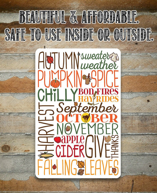 Autumn Sweater Weather - Metal Sign