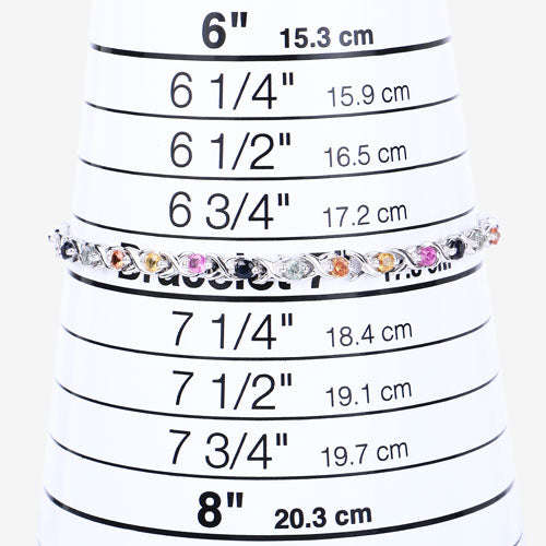 0.88 Carat Genuine Multi Sapphire .925 Sterling Silver Bracelet Otarealm