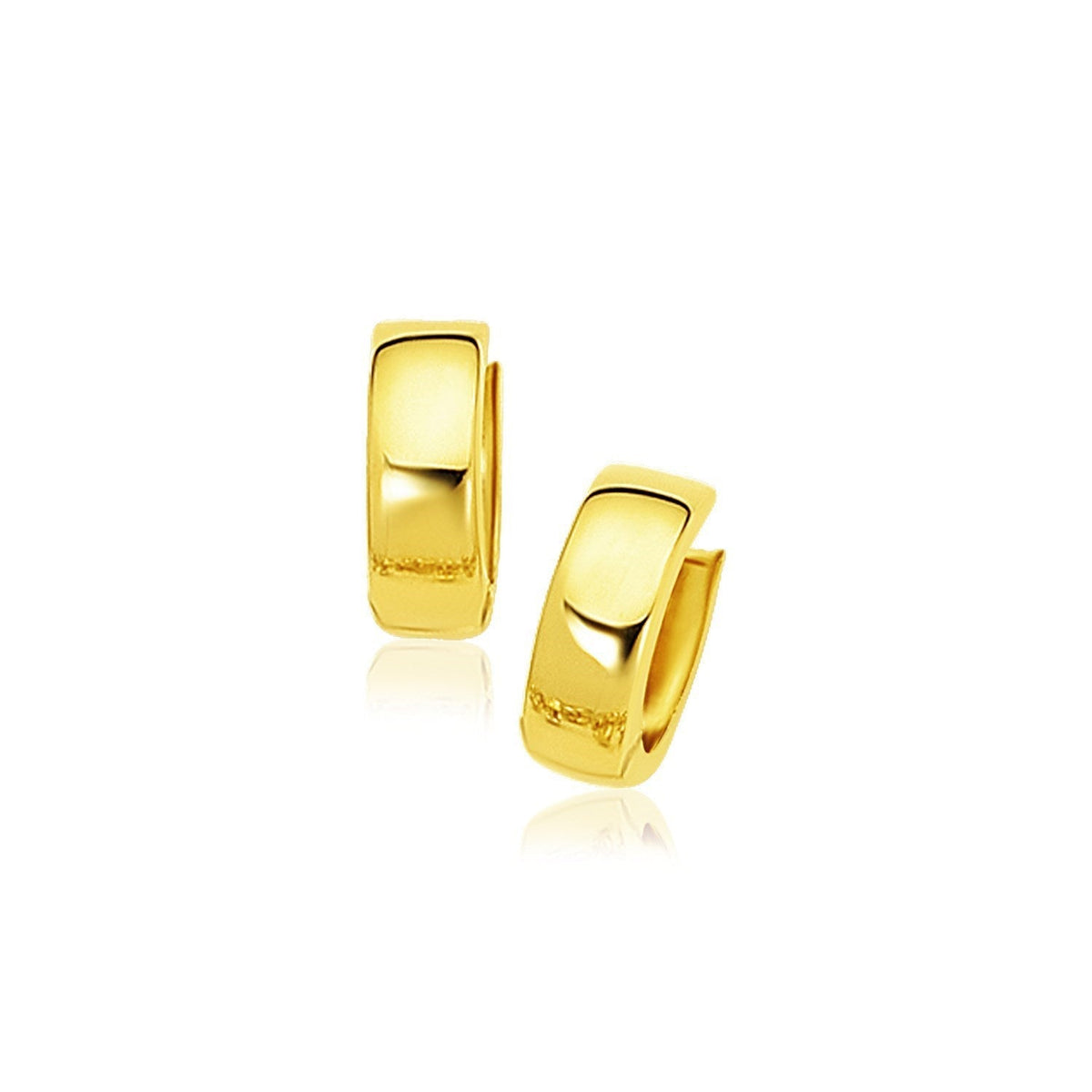 10k Yellow Gold Snuggable Hoop Earrings Otarealm