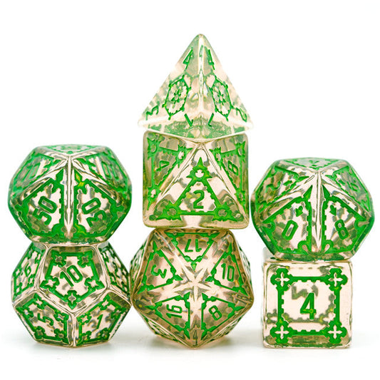 (Green) Huge Castle Dice (D6:25mm) 7-Dice