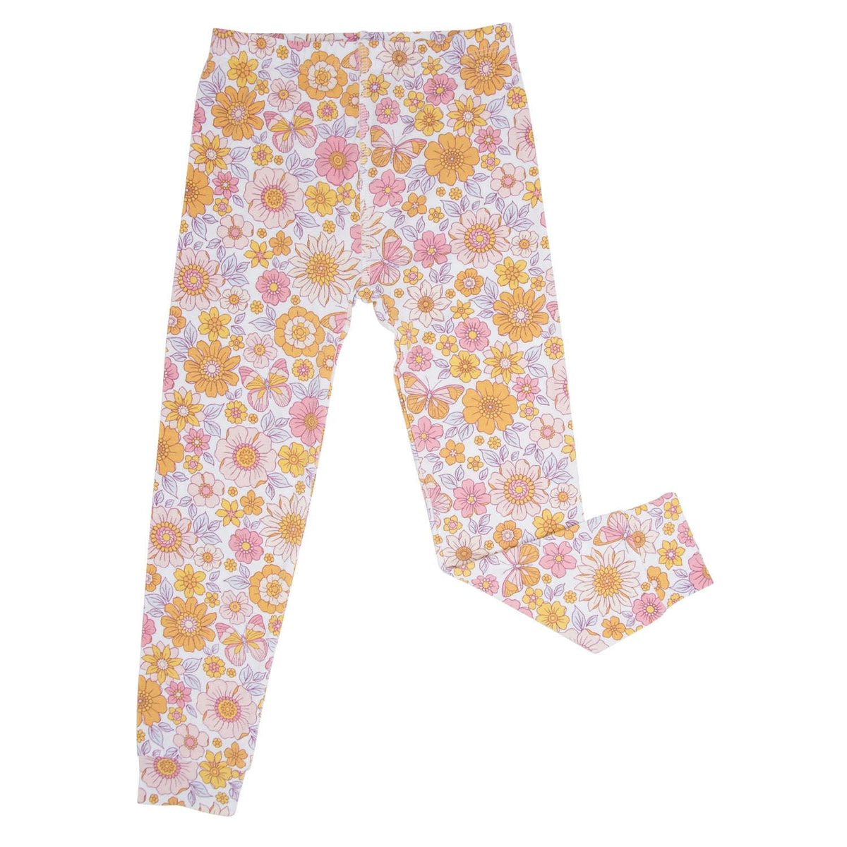 Retro Vintage Flowers Big Kid Pajama Set Otarealm
