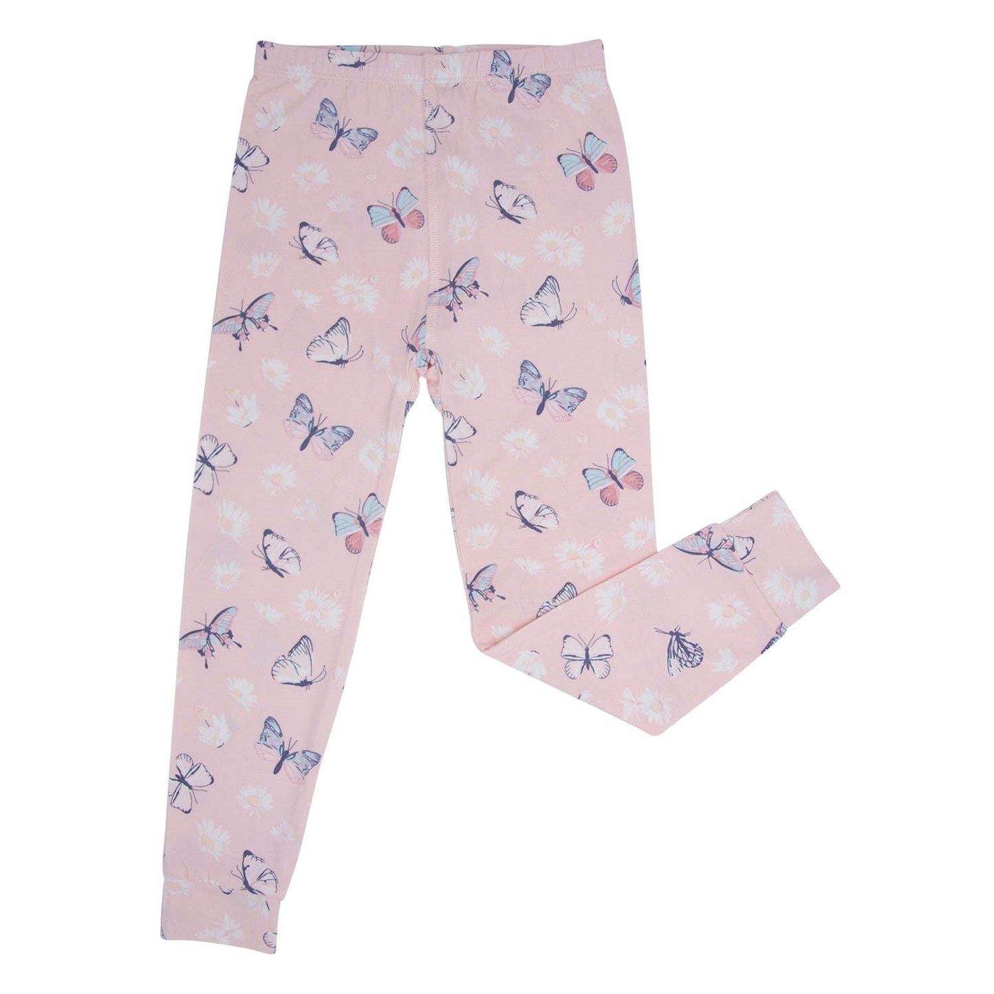 Pink Butterfly Daisy Bamboo Big Kid Pajama Set Otarealm