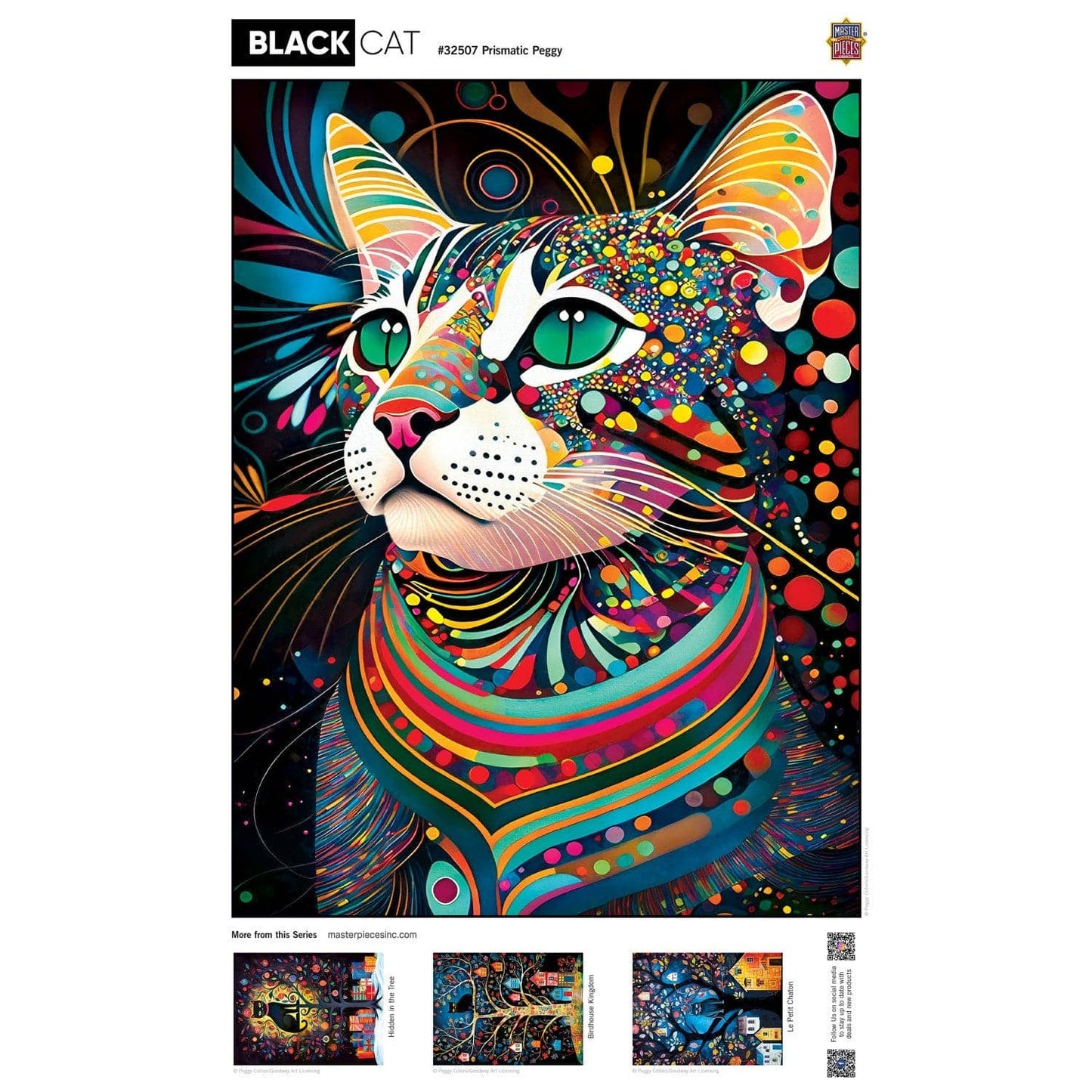 Black Cats - Prismatic Peggy 300 Piece EZ Grip Jigsaw Puzzle by Masterpieces Puzzles