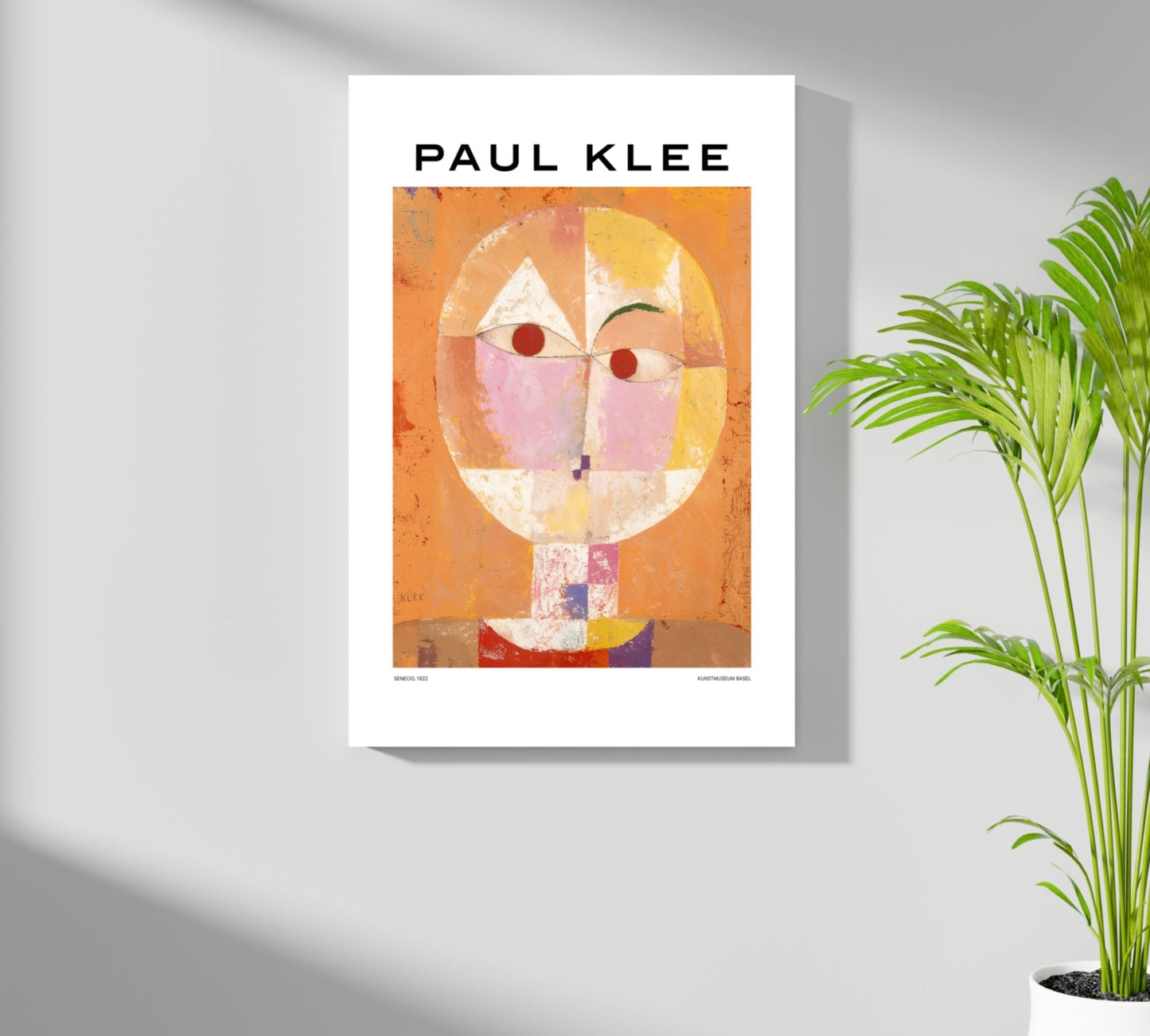 Klee Orange Geometric Face Grid Abstract Aluminum Print