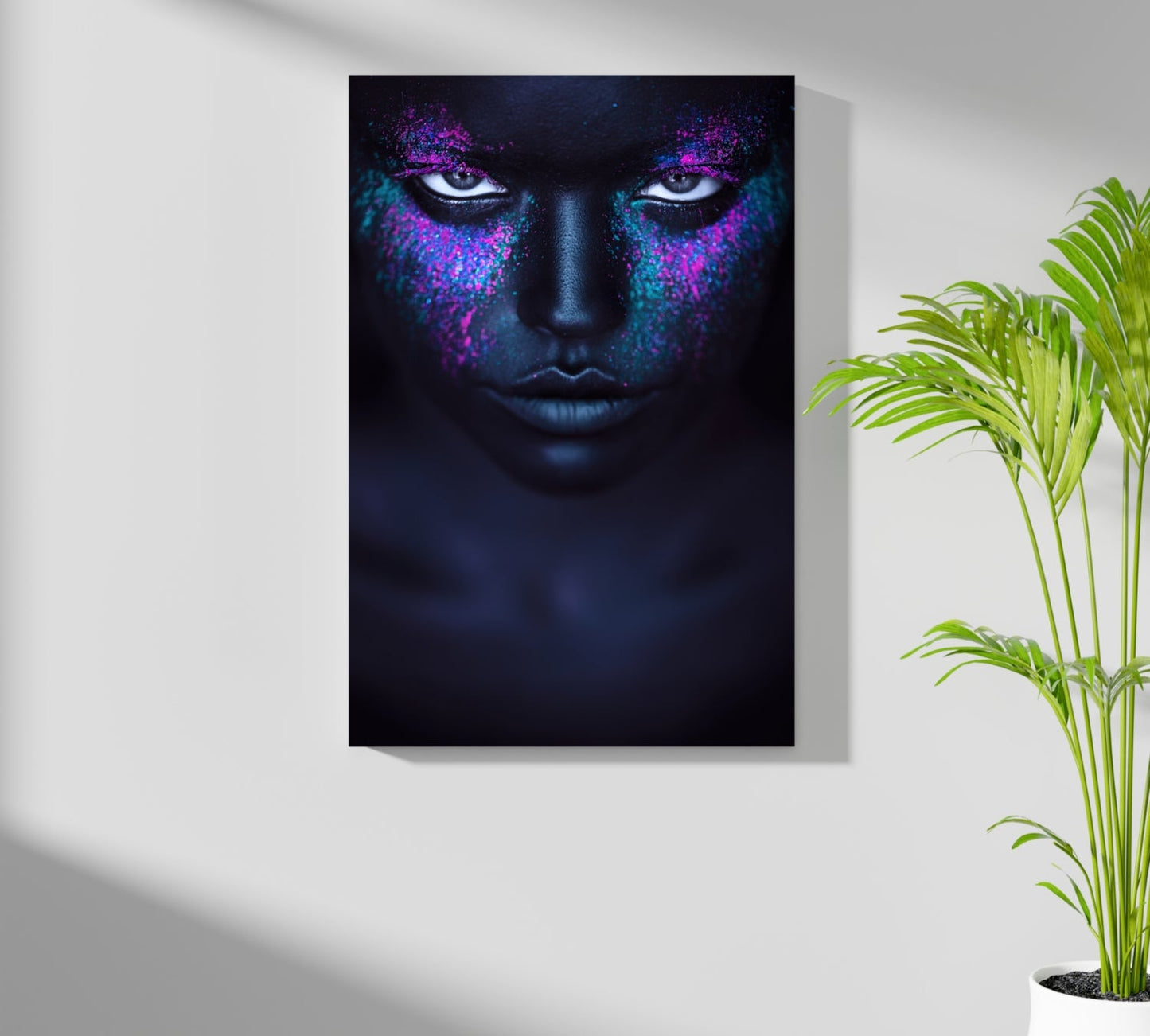 Purple Teal Glitter Aluminum Print