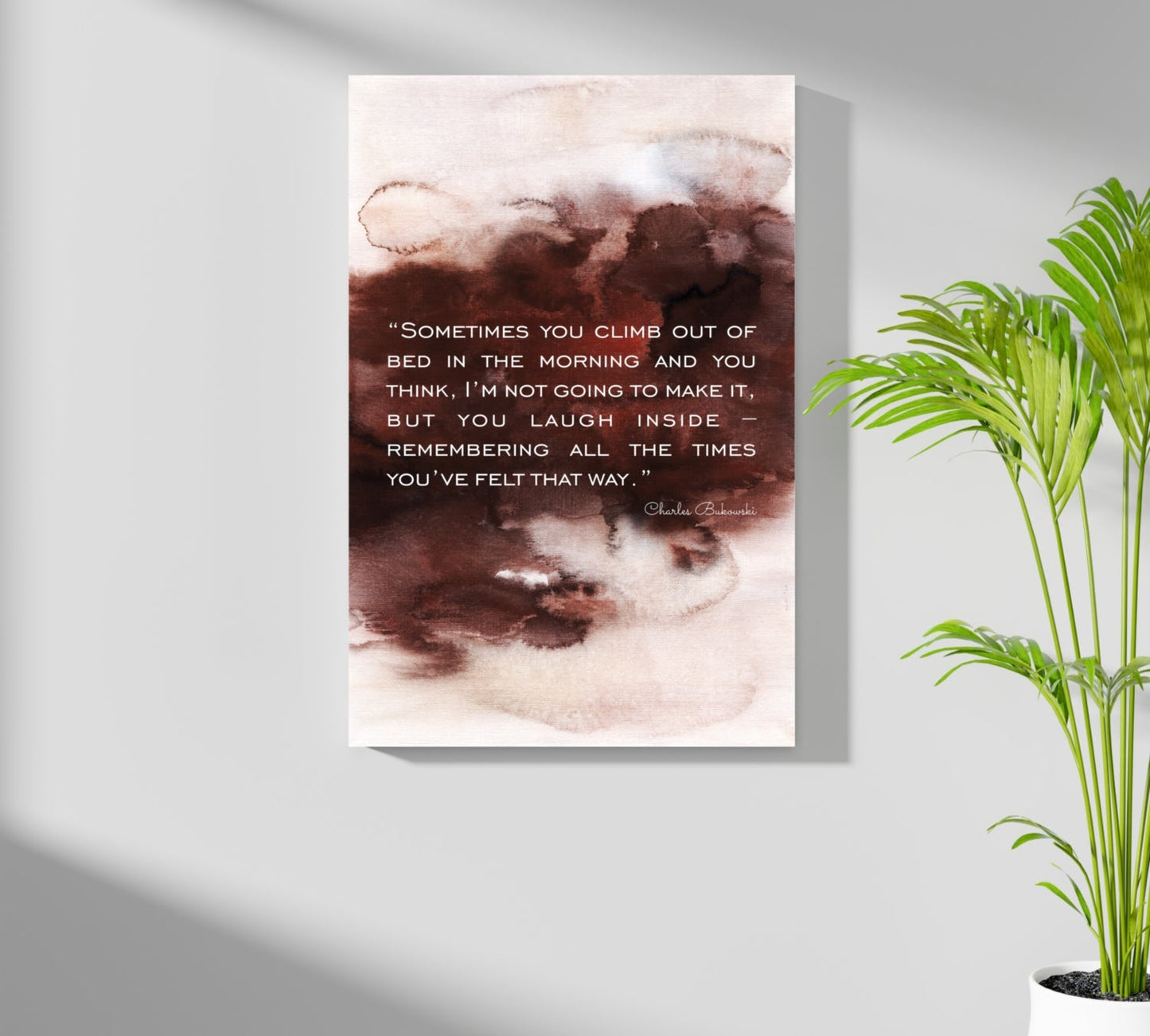 Rust Watercolor Wash Morning Quote Aluminum Print