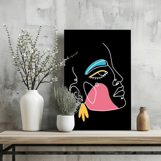 Pink Cheek Winking Profile Aluminum Print