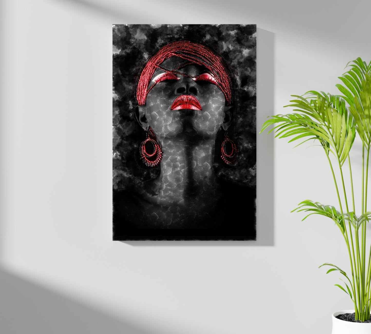 Red Turban Smoky Woman Aluminum Print