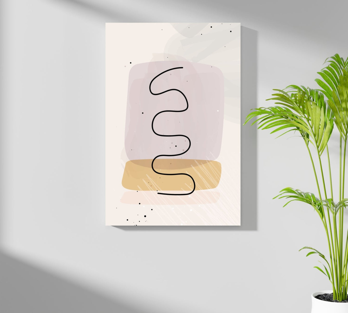 Black Wavy Ribbon Blush Blocks Aluminum Print