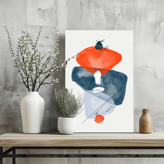 Orange Slate Watercolor Stack Aluminum Print