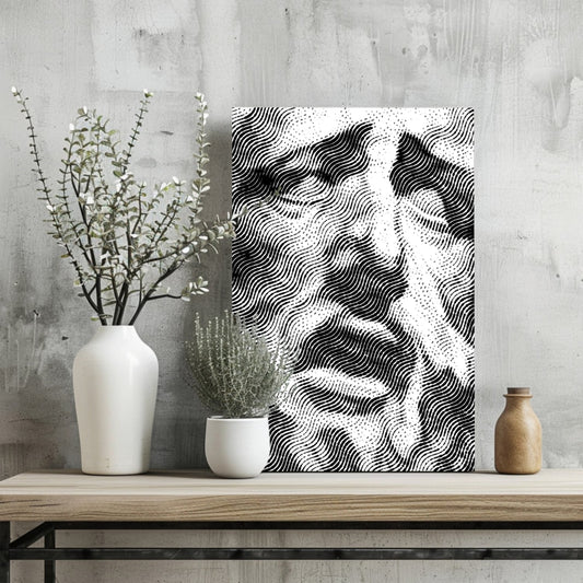 Wavy Line Halftone Face Aluminum Print