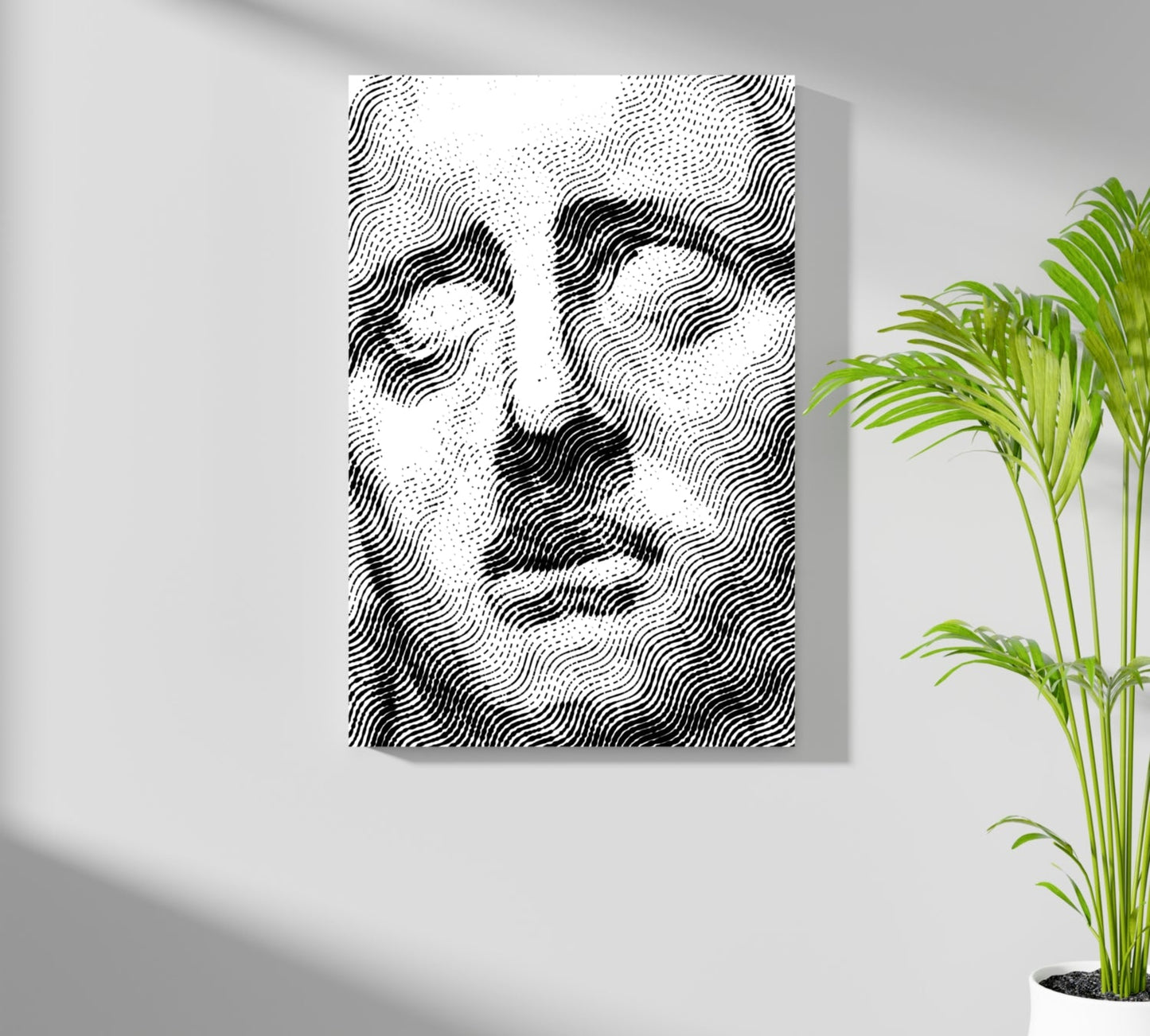 Wavy Line Serene Statue Aluminum Print