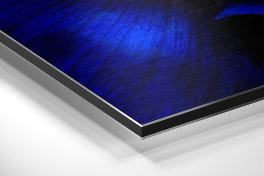 Cobalt Blue Anemone Flower Macro Brushed Aluminium Dibond Wall Art