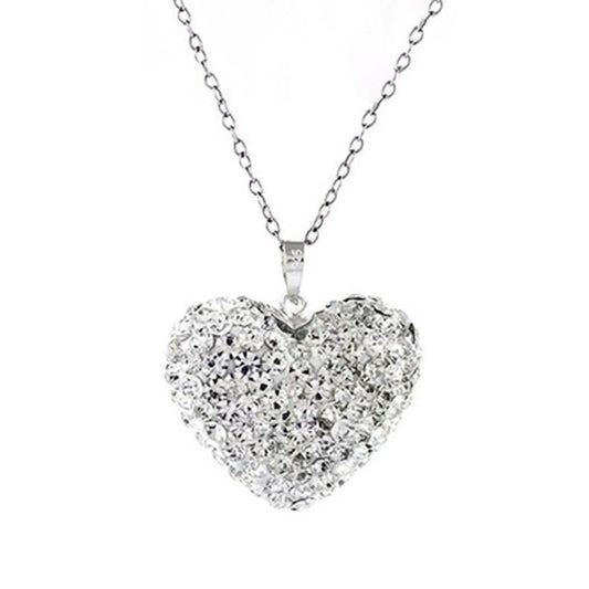 Bubble Heart Pendant in Solid Sterling Silver Made with Swarovski Elements Otarealm
