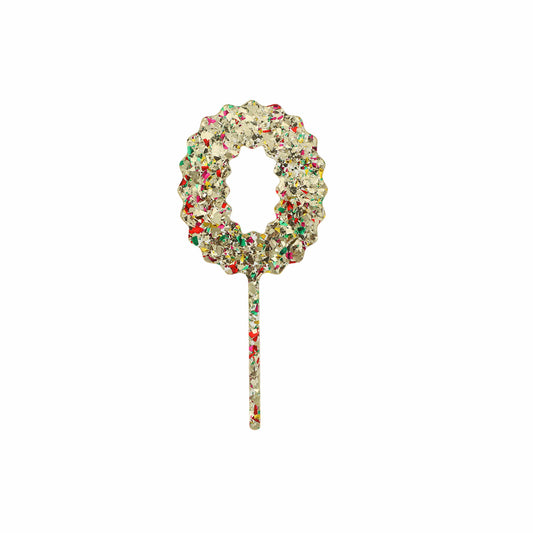 Gold Confetti Number Cake Toppers: 0-9 Otarealm