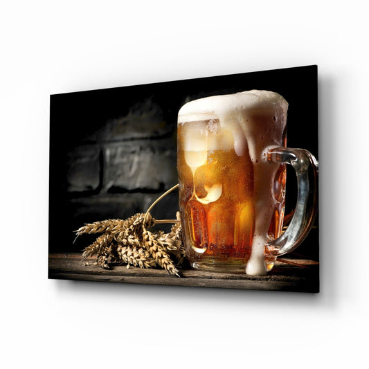 Frothy Mug And Wheat Ears Beer Glass Wall Art
