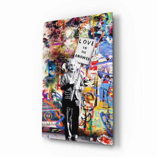 Love is the Answer Street Art Glass Wall Art