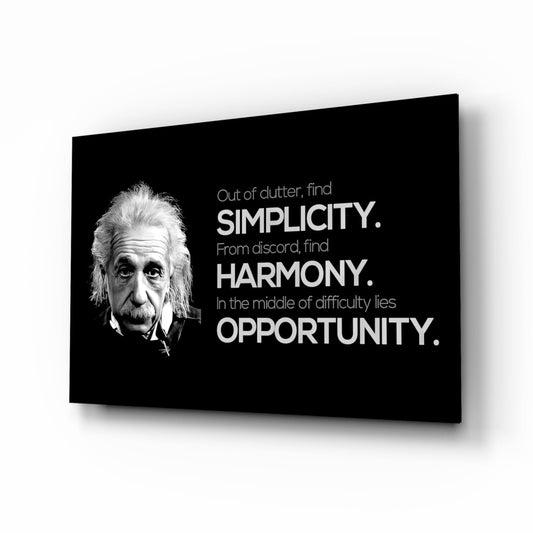 Genius Scientist Portrait Glass Wall Art