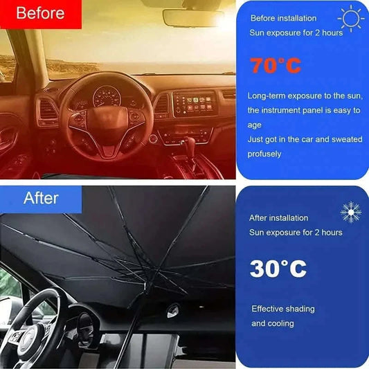 Car Windshield Sun Shade UV Rays and Heat Sun Visor Protector Foldable Reflector Umbrella Otarealm