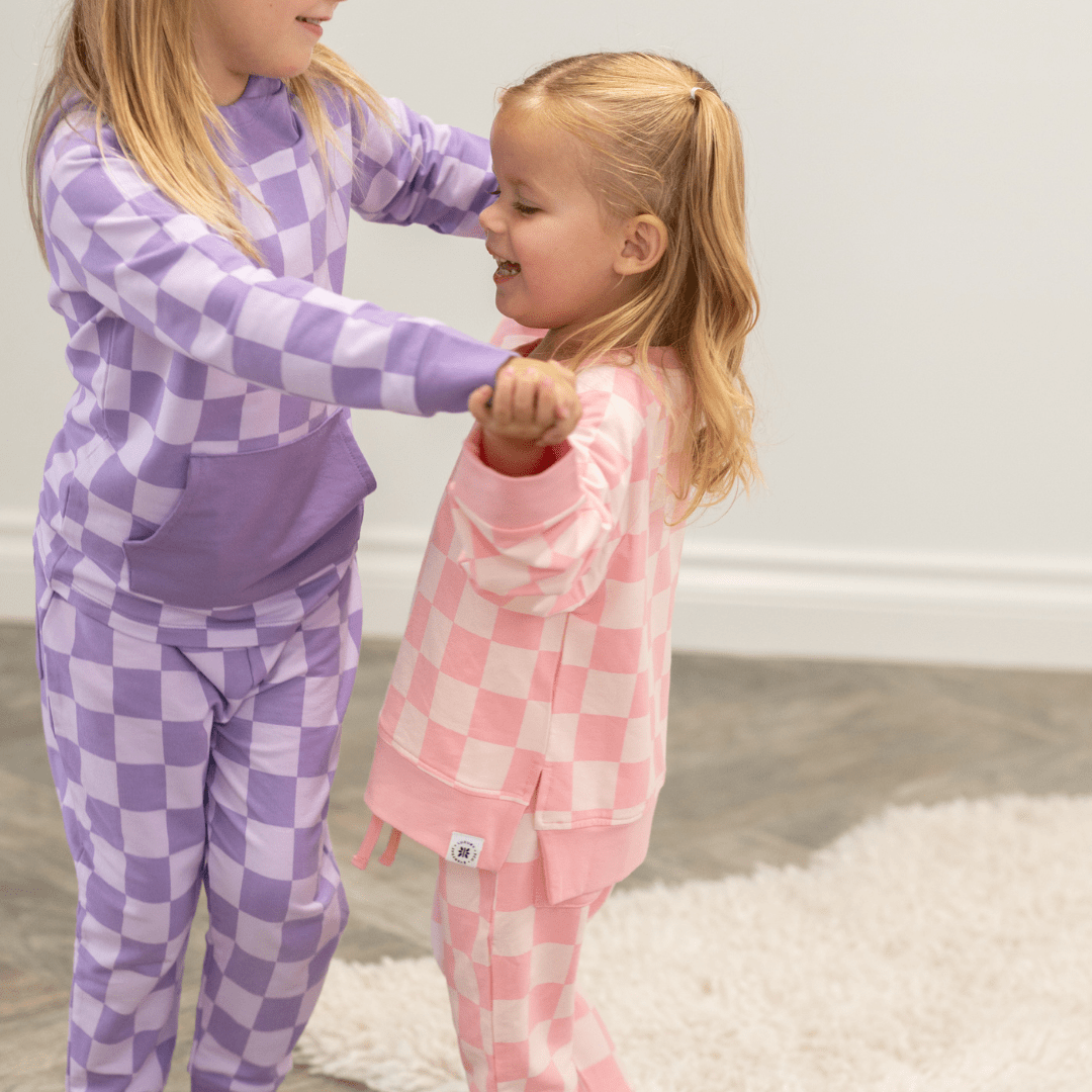 Checker Purple Haze Crew Neck Jogger Set Otarealm