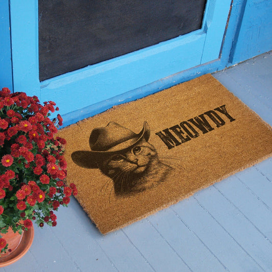 Cowboy Cat "Meowdy" Door Mat Otarealm