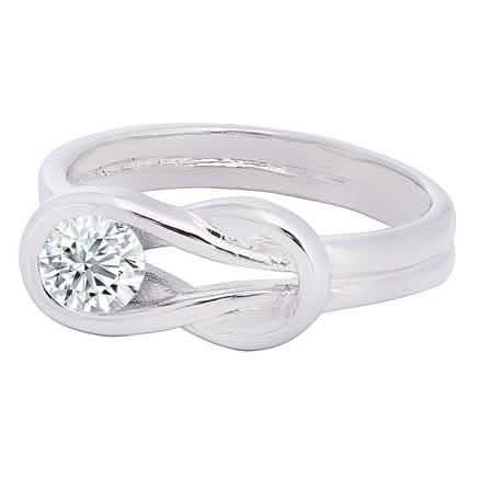 Cubic Zirconia Love Knot Ring Otarealm