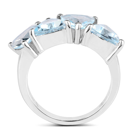 5.00 Carat Genuine Blue Topaz .925 Sterling Silver Ring