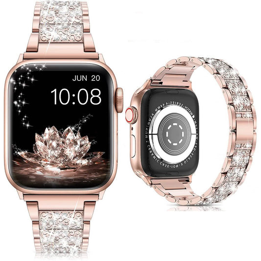 Diamond Rhinestone Stainless Steel Metal Wristband Strap Otarealm