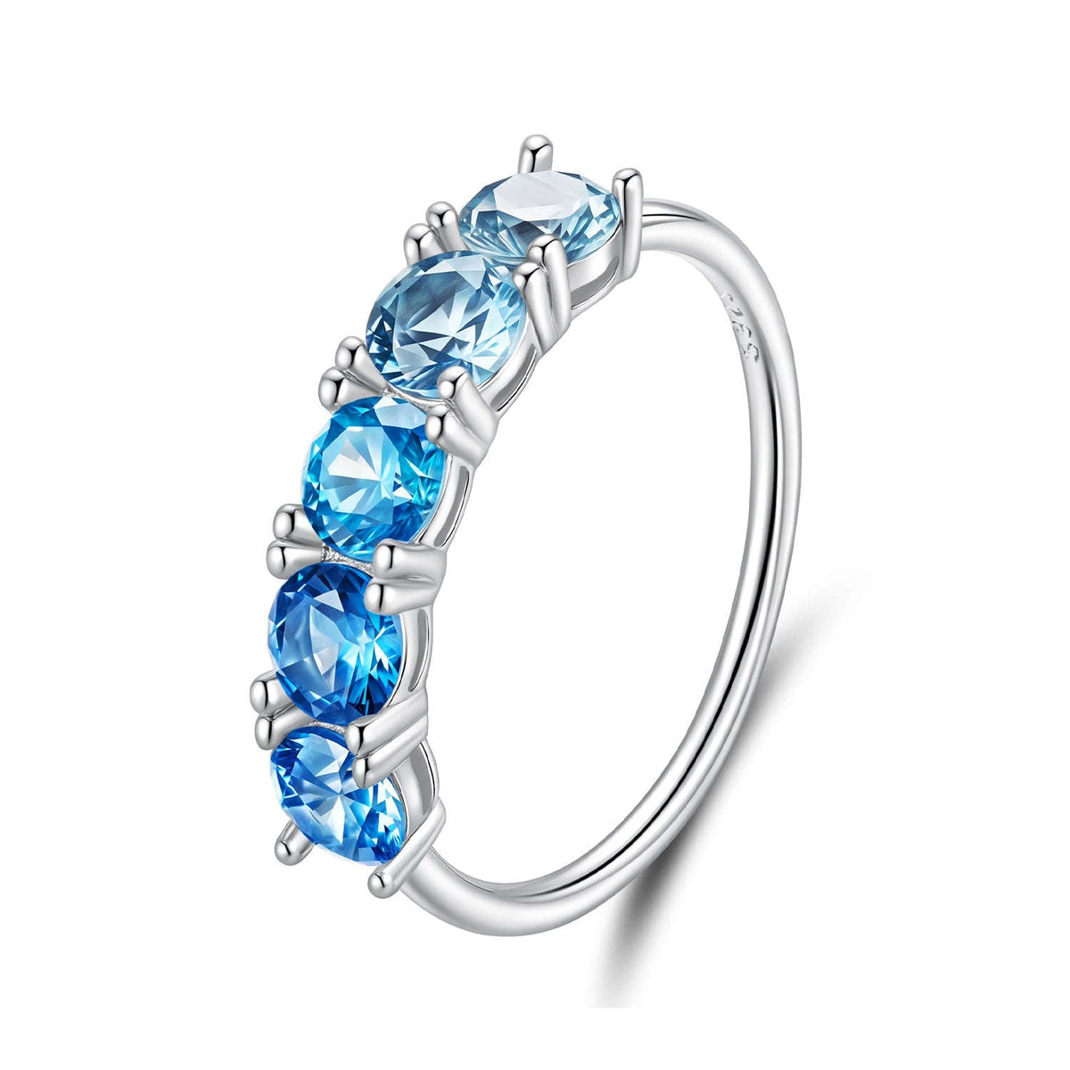 925 Sterling Silver Ring with White Gold Plating for Women, Size 6.0 Otarealm