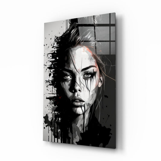 Scribbled Beauty Glass Wall Art || Designer Collection