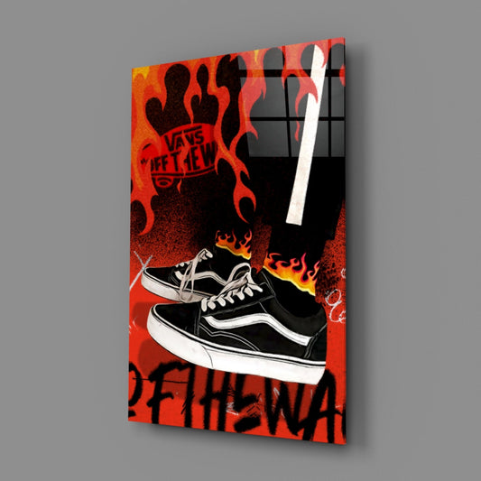 Classic Skate Shoe Glass Wall Art || Designers Collection