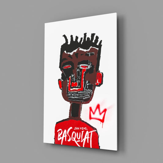 Red Portrait Crowned Youth Glass Wall Art