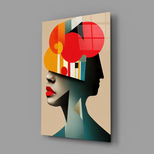 Geometric Thoughts Glass Wall Art || Designer Collection