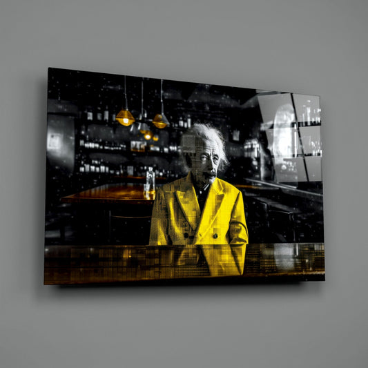 Scientist in the Bar Glass Wall Art || Designers Collection