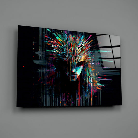 Face of Color Sticks Glass Wall Art || Designers Collection