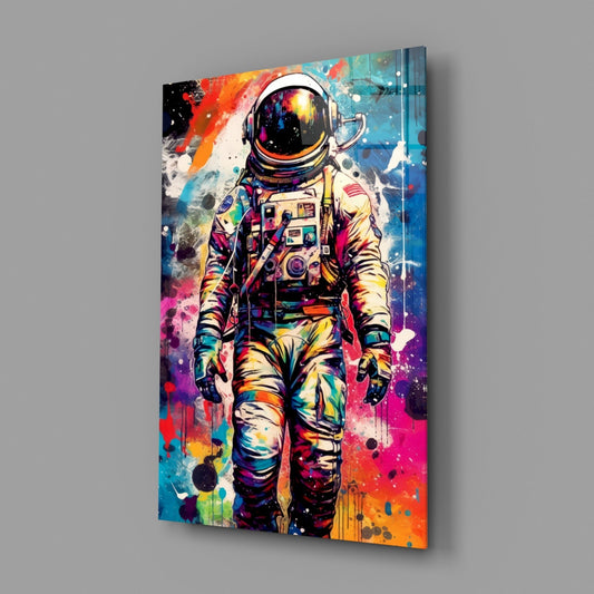 Pop Art Splash Astronaut Glass Wall Art